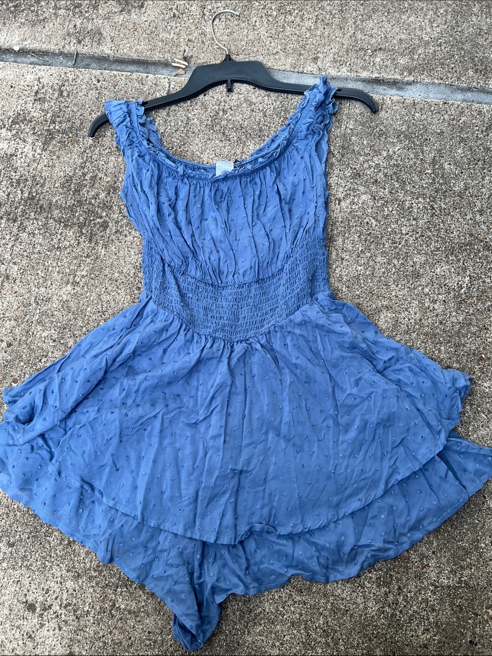 Women’s Blue Layered Romper One-Piece
